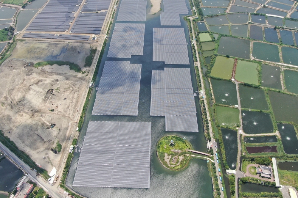 嘉義新塭滯洪池南池案場。（永鑫能源提供）